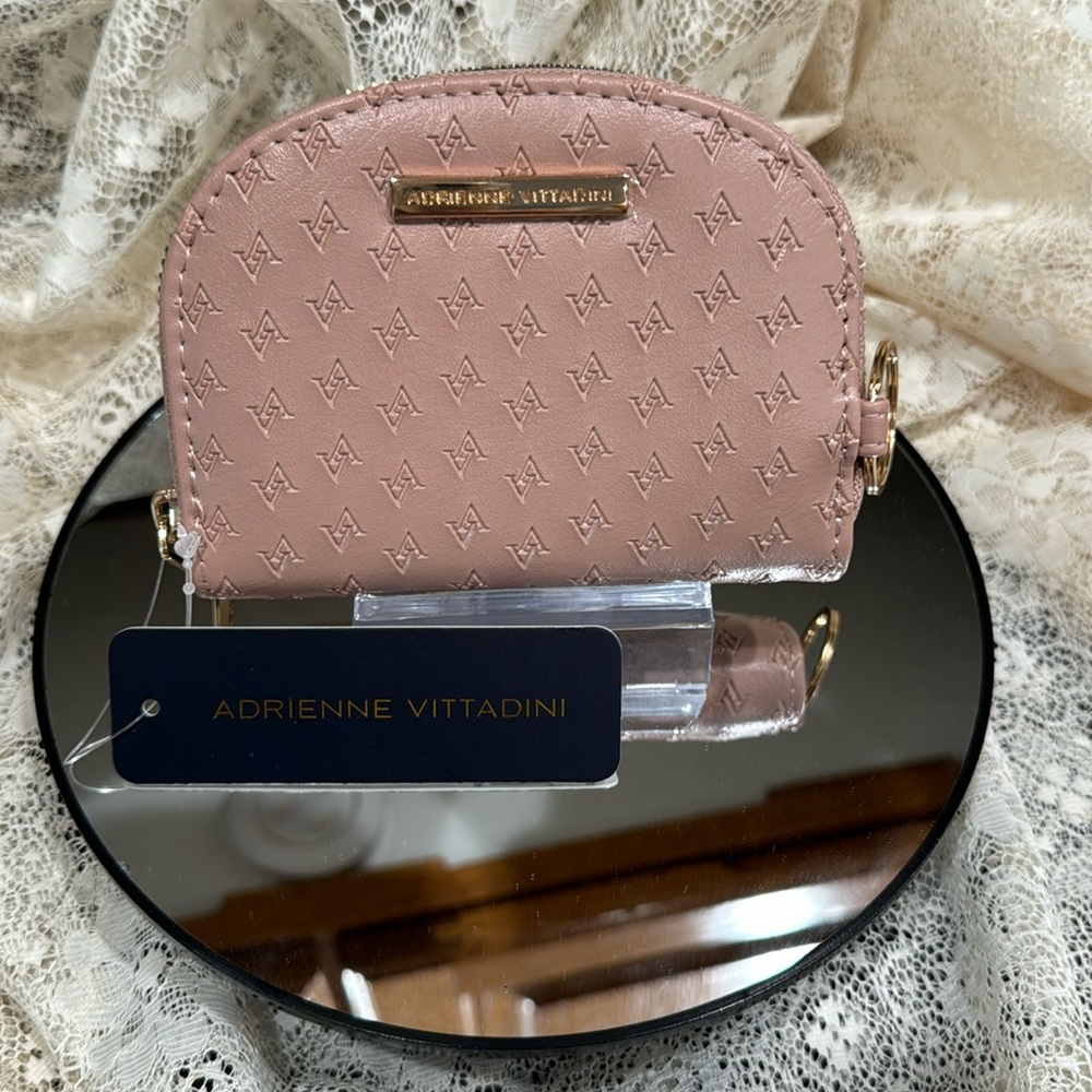 Adrienne Vittadini Pink Monogram Small Wallet
